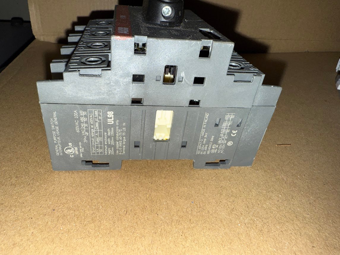 ABB OT125F4N2 Switch-Disconnector 4-Pole 125A 750V Base Mount Genuine - Image 2