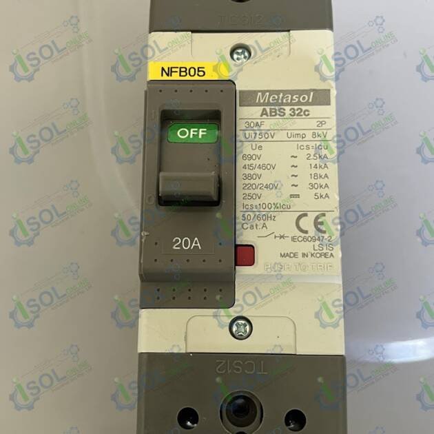 LS Metasol ABS 32c MCCB Circuit Breaker Molded Case Switch 20A