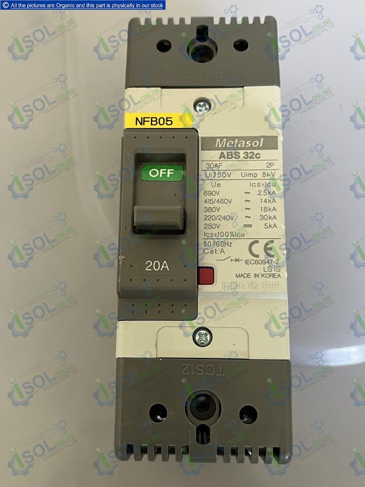LS Metasol ABS 32c MCCB Circuit Breaker Molded Case Switch 20A