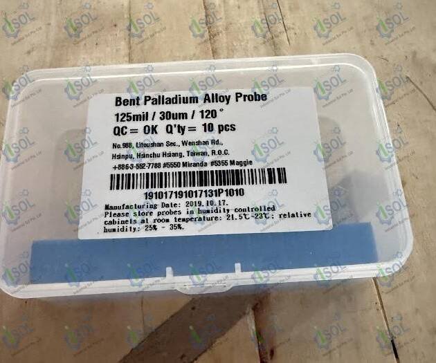 Bent Palladium Alloy Probe Tips - 125mil / 30um / 120°  Box of 10