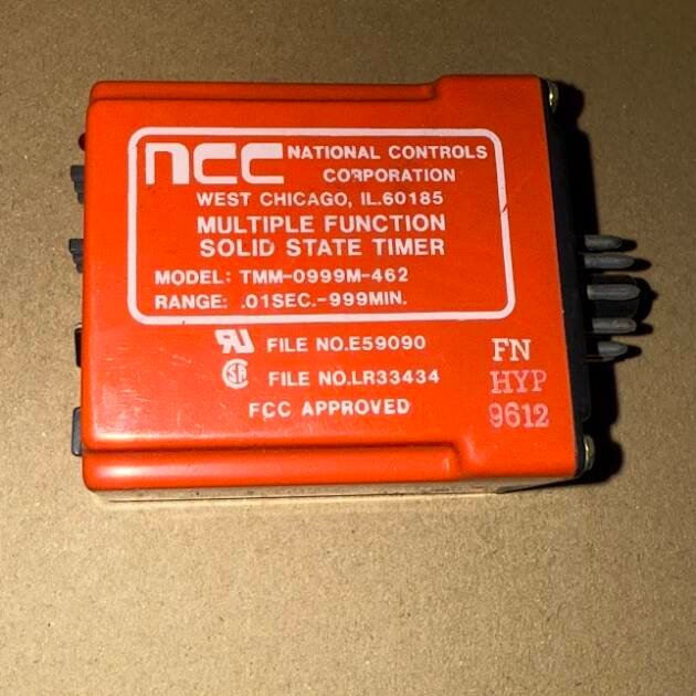 National Controls TMM-0999M-462 24V DC 10A Time Delay Relay Genuine