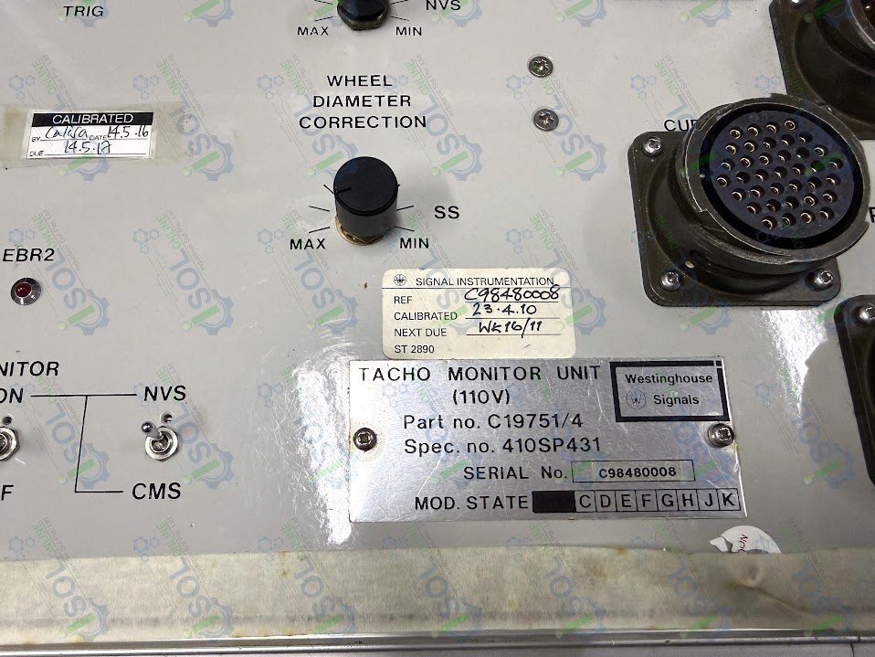 Westinghouse Signals Tacho Monitor Unit C19751/4 Spec. 410SP431 including probe - Image 3